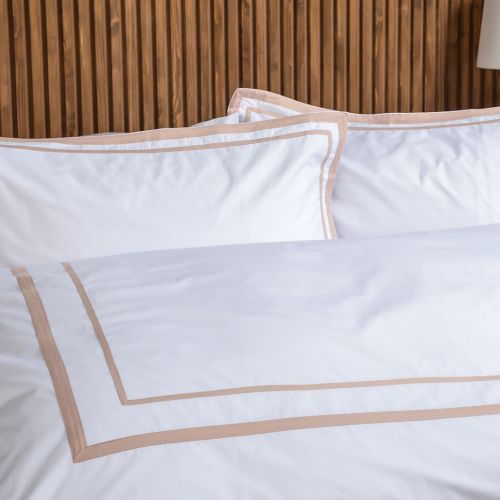 HOUSSE DE COUETTE COTON PERCALE DOUBLE PATCH NUDE
