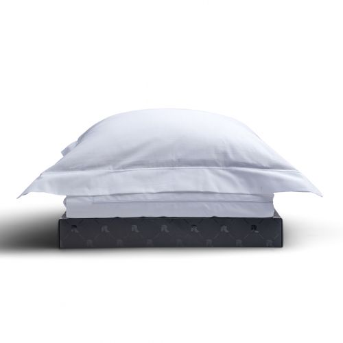 HOUSSE DE COUETTE COTON PERCALE POINT BOURDON TON SUR TON BLANC