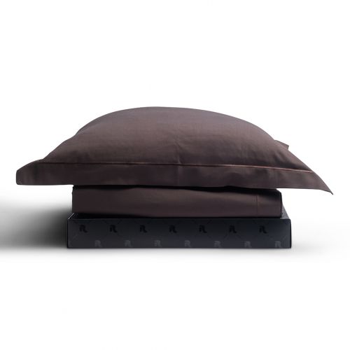 HOUSSE DE COUETTE COTON PERCALE POINT BOURDON TON SUR TON  ANTHRACITE