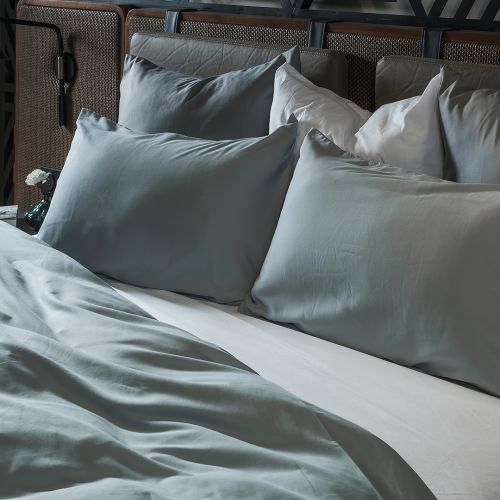 HOUSSE DE COUETTE COTONELLE UNIE VERT EAU