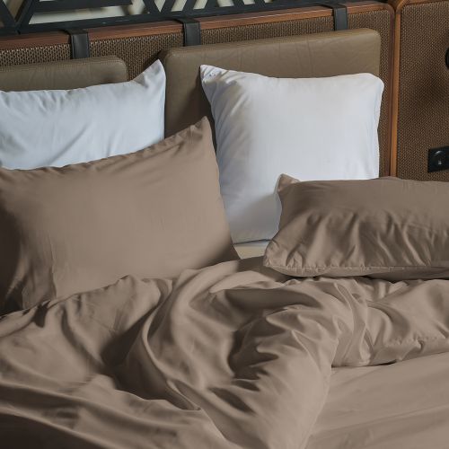 HOUSSE DE COUETTE COTONELLE UNIE TAUPE