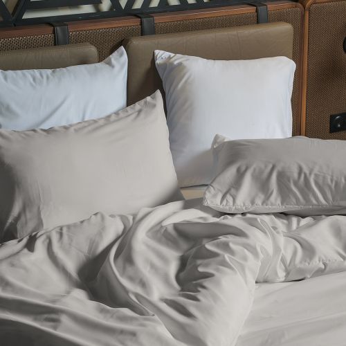 HOUSSE DE COUETTE COTONELLE UNIE BEIGE CLAIR