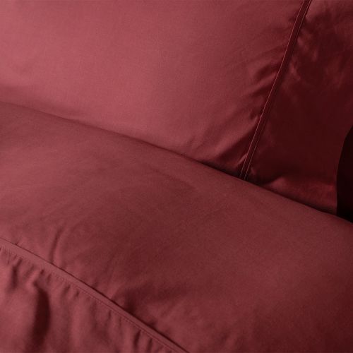HOUSSE DE COUETTE COTON CARDÉ GRENAT
