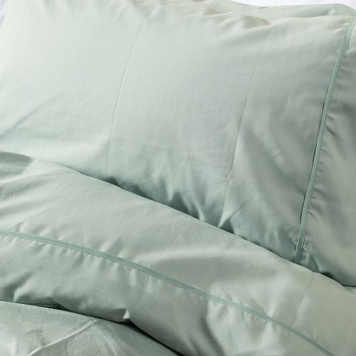 HOUSSE DE COUETTE COTON CARDÉ VERT EAU