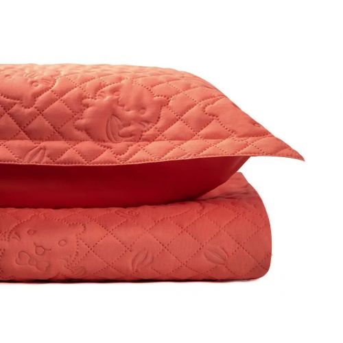 COUVRE-LIT FILLE ROUGE BRIQUE